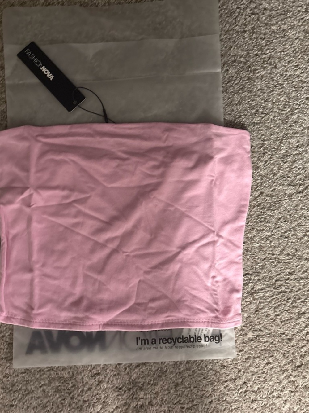 Fashion Nova Light Pink Strapless Tube Top